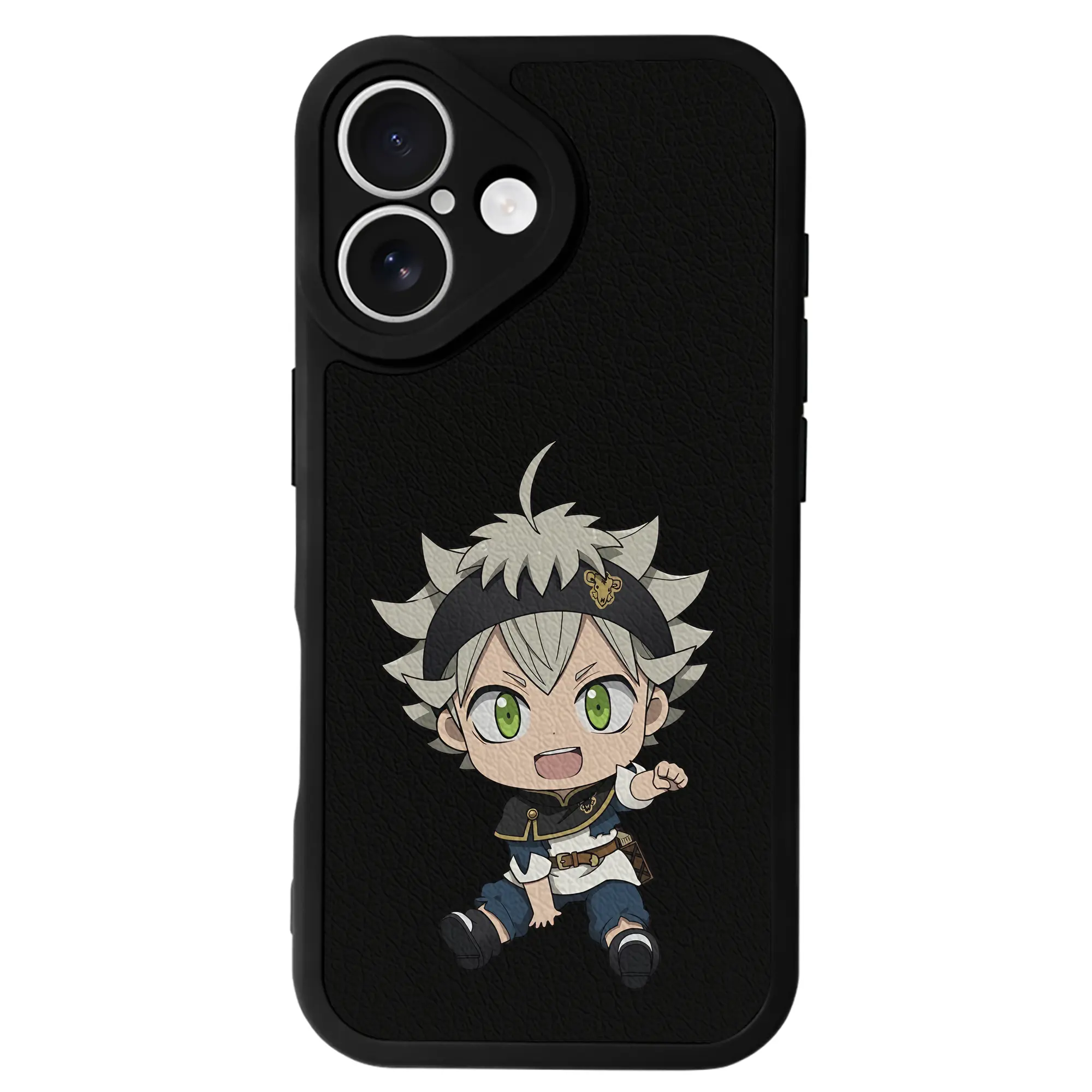 ブラッククローバー グッズ アスタ - IPhone 16シリーズ対応 ・ シリコンスマホケース ・ レザー調 ・ 高精度フィット ・ 耐衝撃 ・ ワイヤレス充電対応 ・ 精密カット